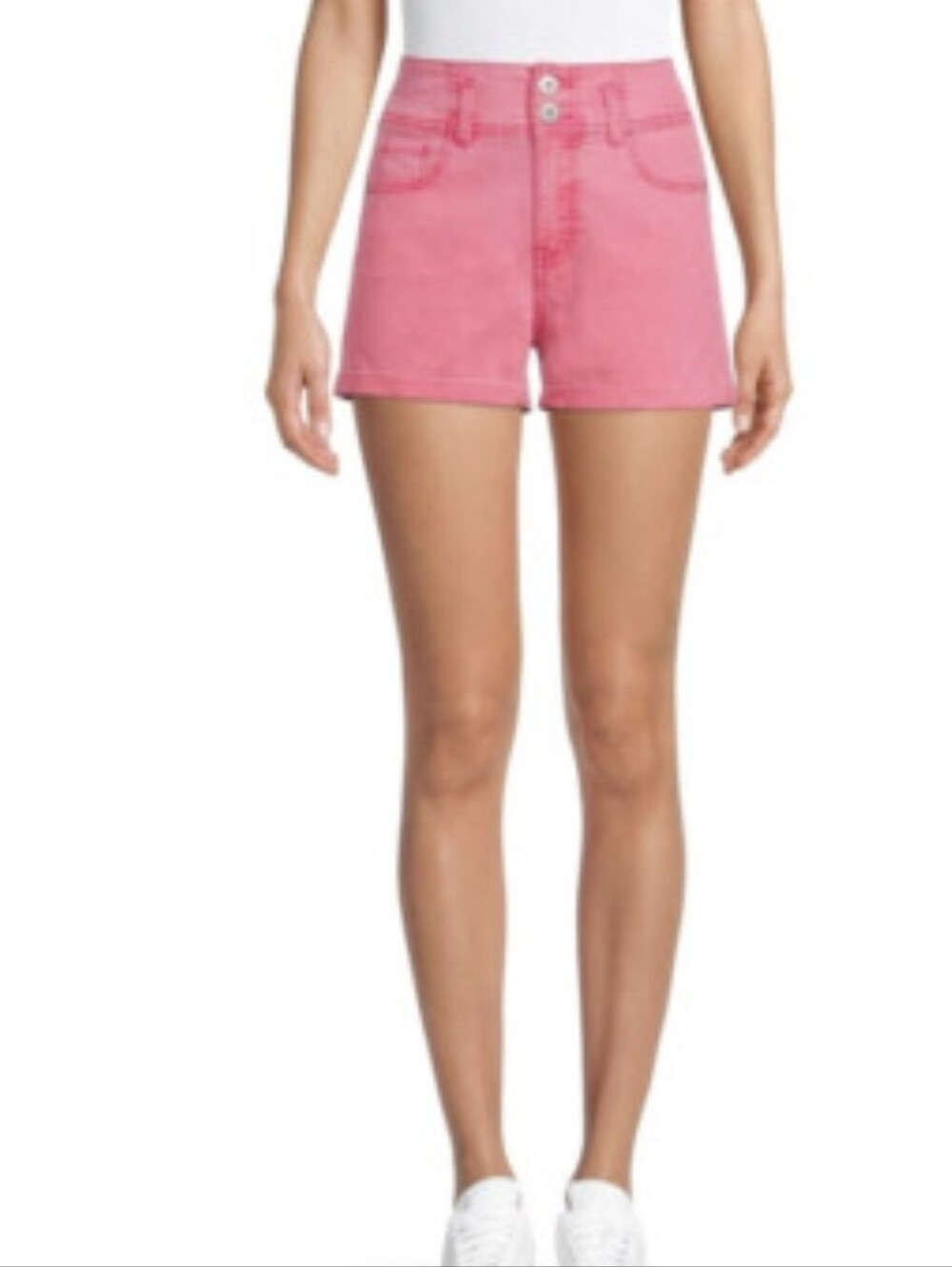 No Boundaries Pink Denim Shorts Women’s High Rise Cuffed Casual